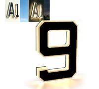 2026 New Solar House Numbers for Outside, 6.7 Inch Solar Lighted House Numbers, LED Illuminated Address Sign for Houses, Yard, Fence, Dusk to Dawn Auto On/Off, Ip65 Waterproof Outdoor，9
