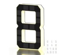 2026 New Solar House Numbers for Outside - 9" Light Up Address Numbers for House, IP44 Waterproof LED Illuminated Modern Address Sign, No Drill, Dusk to Dawn Solar Powered House Numbers (8,9in)