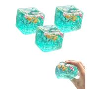 2026 New Squishy Ice Cube, Stretchy Soft Slow Rise Squishy Stress Relief Sensory Toy Stress Ball Ocean Themed, Party Favor Pressure For Adults Soft Gel Squeeze Toy Relief(3PCS)