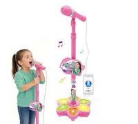 2026 New Star Microphone with Stand, Adjustable Height Karaoke Machine for Kids 3+ Years,Microphone Toy with Music & Light,Portable Karaoke Machine for Singing,Music Play,Fun and Easy-to-Use (Pink)