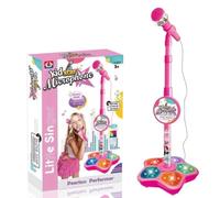 2026 New Star Microphone with Stand, Got Built-in Music, Colorful Lights, Echo Effects, Portable Karaoke Machine for Singing, Music Play, Fun and Easy-to-Use (Pink)