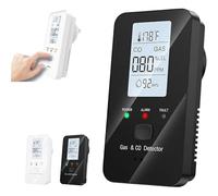 2026 New Steadfast 4-in-1 Detector with LCD HD Screen with Audible & Visual Alarm, Temperature, Humidity, Carbon Monoxide Detector for Home, Apartment, Hotel, Camping RV 2 black