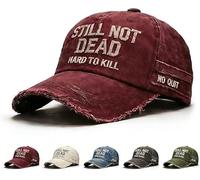 2026 New Still Not Dead Cap Hard to Kill Hat, Adjustable Distressed Embroidered Still Not Dead Cap Hard to Kill Humorous Baseball Caps Multicolour, Novelty Gifts (Red)