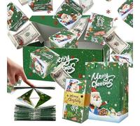 2026 New Surprise Gift Box Explosion for Money, Merry Christmas Surprise Gift Boxes, Folding Bouncing Money Gift Box for Xmas, Birthday Surprise Money Explosion Box (Green)