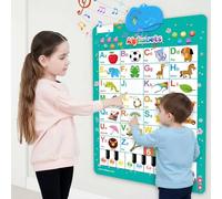 2026 New Talking Wall Chart for Kids，Electronic Alphabet Wall Chart - Interactive Alphabet Poster,Talking ABC & 123s & Piano Tone & Music Poster,Educational Toys for Kids Boys Girls Boys Parents