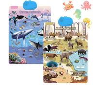 2026 New Talking Wall Chart For Kids English Learning,Kids Electronic Interactive Educational Wall Chart Talking Toy With Songs Abcs Numbers Animal Words Piano For Toddlers 1-6 (2PCS-B)