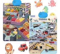 2026 New Talking Wall Chart For Kids English Learning,Kids Electronic Interactive Educational Wall Chart Talking Toy With Songs Abcs Numbers Animal Words Piano For Toddlers 1-6 (2PCS-C)