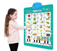 2026 New Talking Wall Chart for Kids, English Learning Poster with Songs, ABCs, Numbers, Animal words & Piano, Electronic Alphabet Wall Chart, Interactive Educational Toy for Kids (A)