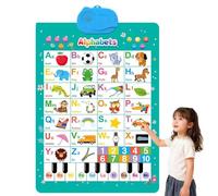 2026 New Talking Wall Chart for Kids, English & Spanish Learning Poster with Songs, ABCs, Numbers, Animal words & Piano, Electronic Alphabet Wall Chart, Interactive Educational Toddler Toy (C)