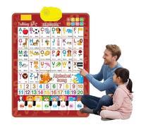 2026 New Talking Wall Chart for Kids,English & Spanish Learning Poster with Songs, ABCs, Numbers, Animal words & Piano, Electronic Alphabet Wall Chart, Interactive Educational Toy (Style B)