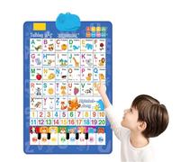 2026 New Talking Wall Chart for Kids, English & Spanish Learning Poster with Songs, ABCs, Numbers, Animal words & Piano, Electronic Alphabet Wall Chart, Interactive Educational Toddler Toy (A)