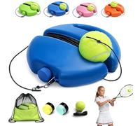 2026 New Tennis Ball Training Baseboard - Solo Tennis Trainer Rebound Ball with Anti-Tangle String & Weighted Anti-Slide Base, Portable Practice Equipment for Adults, Beginners (Blue,1Set + 1Ball)