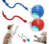 2026 New Tiny Fetch Dog Toy, Tinyfetch Interactive Fast Moving Toys Balls with Birdsong, 360° Smart Automatic Rolling Electric Dog Ball Toy with Rope for Dogs and Cat Indoor Play (Mix)