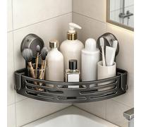 2026 New Triangle Suction Cup Shower Caddy, Removable Suction Cup Corner Shower Shelf, No Drilling Bathroom Corner Storage with Hooks, Rustproof Wall Mounted Shower Rack for Bathroom Kitchen (1PC*A)