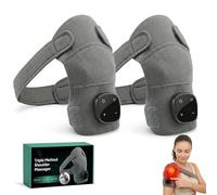 2026 New Triple Method Shoulder Massager，Heated Shoulder Massager with 5 Heat Level&3 Vibration Modes, Portable Brace for Neck and Trap Pain Relief At The Office Or At Home (2 pcs)