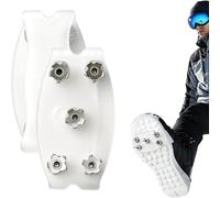 2026 New Universal Ice Cleats for Shoes & Boots - Anti Slip Snow Grips with 5 Steel Spikes - Lightweight Silicone Traction Crampons for Winter Walking, Hiking, Fishing & Dog Walking (White 1Pair)