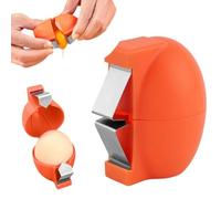 2026 New Upgrade Egg Shell Opener, Stainless Steel Egg Cracker Tool, Multifunctional Egg Shell Opener for Raw & Hard-Boiled Eggs, Handheld Kitchen Gadget for Easy Peeling & Separating (Orange)