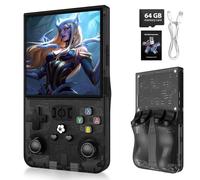 2026 New Upgrade R36MAX Retro Handheld Game Console with 64GB Built-in 18000+ Classic Games, Portable Video Gaming Console Linux System 4.0 Inch IPS Screen, 4000mAh Rechargeable Battery-Black