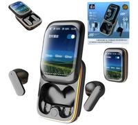 2026 New upgrade Smart Full-Color Touch Screen Sliding Headset, Music/Game Mode Switch, Wireless Bluetooth Earbuds with Noise Reduction Technology (Black)