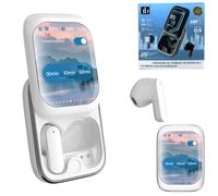 2026 New upgrade Smart Full-Color Touch Screen Sliding Headset, Music/Game Mode Switch, Wireless Bluetooth Earbuds with Noise Reduction Technology (White)