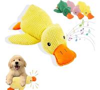 2026 New Upgraded Calming Duck Toy For Dogs - Indestructible Robust Duck Dog Toys, Calming Quacking Ducks Toys, Soft Stuffed Plush Mellow Calming Pillow Small Pet (Yellow, Large)
