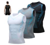 2026 New V2 Compression Vest V Boost Shape Wear Men Sleeveless Feel The Power of Confidence Posture Corrector Tank Top (3-Pcs-A,XL)