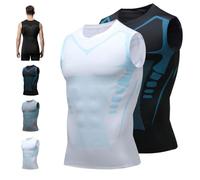 2026 New V2 Compression Vest V Boost Shape Wear Men Sleeveless Feel The Power of Confidence Posture Corrector Tank Top (2-Pcs-A,M)