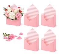 2026 New Valentine Envelope Gift Boxes, 4/6 Pcs Large Premium Paper Folding Bouquet Box, For Floral Arrangements, Candy, Packaging, Mother's Day Decor(B-4pcs)