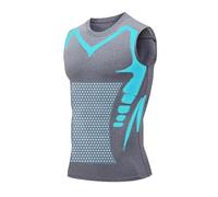 2026 New Version Ionic Shaping Sleeveless Shirt, Mens Sleeveless Compression Tank Top, Tourmaline Posture Corrector Vest, Body Shaper Vest (M, Grey)