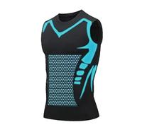 2026 New Version Ionic Shaping Sleeveless Shirt, Mens Sleeveless Compression Tank Top, Tourmaline Posture Corrector Vest, Body Shaper Vest (M, Black)