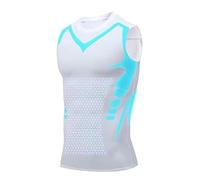 2026 New Version Ionic Shaping Sleeveless Shirt, Mens Sleeveless Compression Tank Top, Tourmaline Posture Corrector Vest, Body Shaper Vest (M, White)