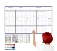 2026 New Wall Calendar,Yearly Wall Calendar,12-Month Undated Blank Planner,Reusable Laminated Task Organizer, With 4 Markers And 2 Stickers Great,for Home Apartment Office School Family