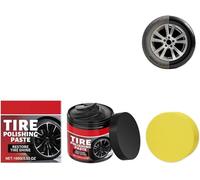 2026 New Wheel Shine Balm with Sponge Applicator, Tire Polishing Paste, Long-Lasting No-Rinse Tire Dressing, Restores Deep Black Gloss & Prevents Aging, Tire Protectant for Cars, SUVs, Trucks (1Pcs)