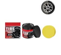 2026 New Wheel Shine Balm with Sponge Applicator,Tire Polishing Paste,No-Rinse Tire Dressing,Car Wheel Scratch Repair Polish Kit,Long-Lasting Tire Shine & Protectant,Restores Deep Black Gloss (1Pcs)