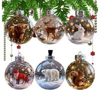 2026 New Wildlife Wonders Collection Crystal Glass Ornament, Handcrafted Vivid 3D Animal Christmas Glass Bauble Decoration, for Christmas Tree, Home Décor, Holiday Keepsake (All)