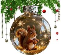 2026 New Wildlife Wonders Collection Crystal Glass Ornament, Handcrafted Vivid 3D Animal Christmas Glass Bauble Decoration, for Christmas Tree, Home Décor, Holiday Keepsake (Squirrel)