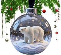 2026 New Wildlife Wonders Collection Crystal Glass Ornament, Handcrafted Vivid 3D Animal Christmas Glass Bauble Decoration, for Christmas Tree, Home Décor, Holiday Keepsake (Polar Bear)