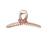 2026 New Women Hair Claw Bow Design Large Grip Stable Clip with Extended-Tooth Comb Strong Spring Back Head Hair Claw Accessory Milky White