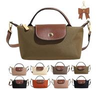 2026 New Women's Fashion ColorSolid Mini Crossbody Bag, Mini Square Shoulder Purses with Adjustable Strap, Solid Color Nylon Versatile Handbag for Women (Dark Green)