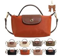 2026 New Women's Fashion ColorSolid Mini Crossbody Bag, Mini Square Shoulder Purses with Adjustable Strap, Solid Color Nylon Versatile Handbag for Women (Orange)
