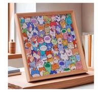 2026 New Wooden Coloring Puzzle, DIY Wooden Cat Puzzle Frame, Paintable Creative Handmade Photo Frame, Little Kitties Puzzles Decor for Home Decoration Craft Lover (No Pens)
