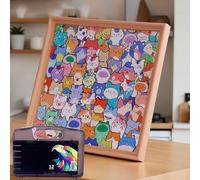 2026 New Wooden Coloring Puzzle, DIY Wooden Paintable Puzzle Frame, Colored Cat Shaped Jigsaw Puzzles for Pet Lovers Home Decoration Craft Lover (12color)