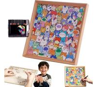 2026 New Wooden Coloring Puzzles, DIY Wooden Cat Puzzle Frame, Paintable Creative Handmade Photo Frame, Little Kitties Puzzle Decor for Home Decoration Craft Lover (Little Kitties+24 Color Pens)
