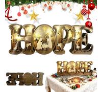 2026 New Wooden Nativity Christmas Decorations, HOPE Nativity Scene Sign With Lights, Christmas Manger Tabletop Ornament, Religious Table Decor, Christian Gift