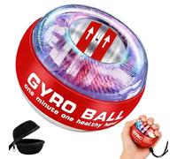 2026 New Wrist Ball Exerciser, Torque-Ball Hand Exerciser, Hand Strengthening Devices, Forearm Exerciser Gyro Ball for Fingers, Muscles, Auto-Start Colorful Lighting, with Portable Case (red woliqiu)