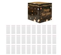 2026 New Year Money Box, Black Gold Theme, Surprise Cash Gift Pulling Box, 30 Bags Included, Easy Assembly Party Decor, 5.1 x 5.1 x 5.1 in / 13 x 13 x 13 cm Paper