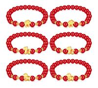 2026 New Year of Horse Red String Bracelet Adjustable 12 Zodiac Horse Charm Bracelet for Chinese Lunar New Year Bracelet Jewelry Gifts, 24 Pcs, Agate