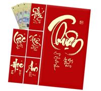 2026 New Year Red Envelopes | 6 Pieces Vietnamese Traditional Collection | Chinese Envelopes for Money for Girlfriend Men Women Boys Girls Teens Son Daughter Fam