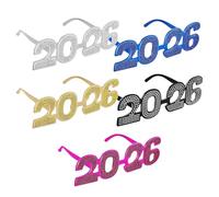 2026 New Year's Eve Glasses - Funky Glitter Set - Decorative Glasses Themed - Birthday Celebration Accessory - Fun Supplies for Graduation Party - Help P