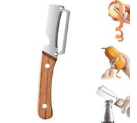 2026 New Zero Snag Wooden Peeler, 2-in-1 Multifunctional Stainless Steel Vegetable Peeler with Wooden Handle and Bottle Opener, Zero Snag Kitchen Tool for Fruit Potato Pumpkin (1Pc)
